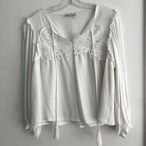 White boho top with embroidery
